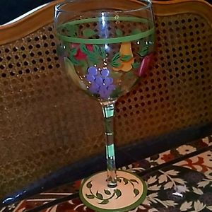 Hand blown & Painted wine glasses